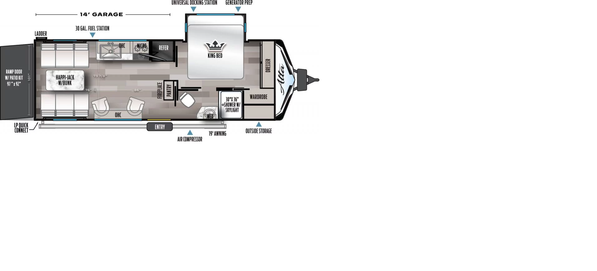 2023 EAST TO WEST RV ALTA 2400KTH, , floor-plans-day image number 0
